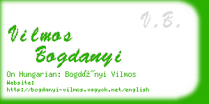 vilmos bogdanyi business card